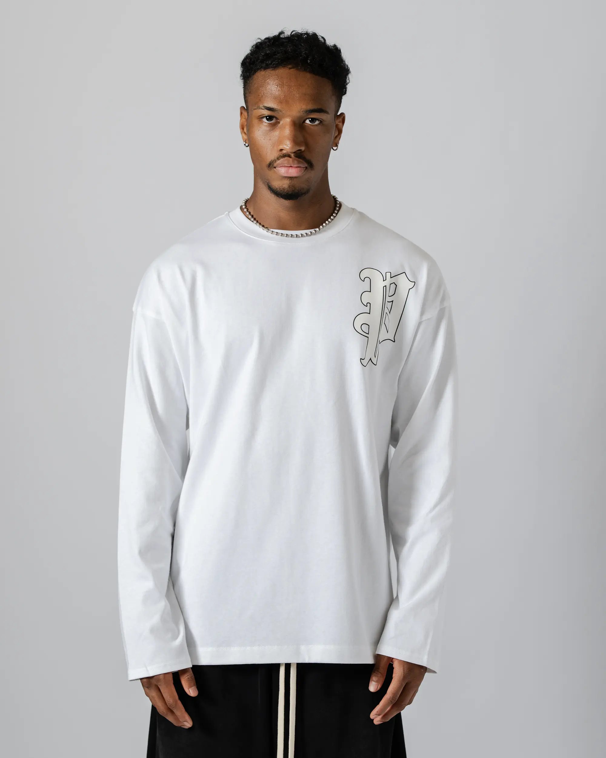 Privé Big Logo Long Sleeve T-Shirts (White)