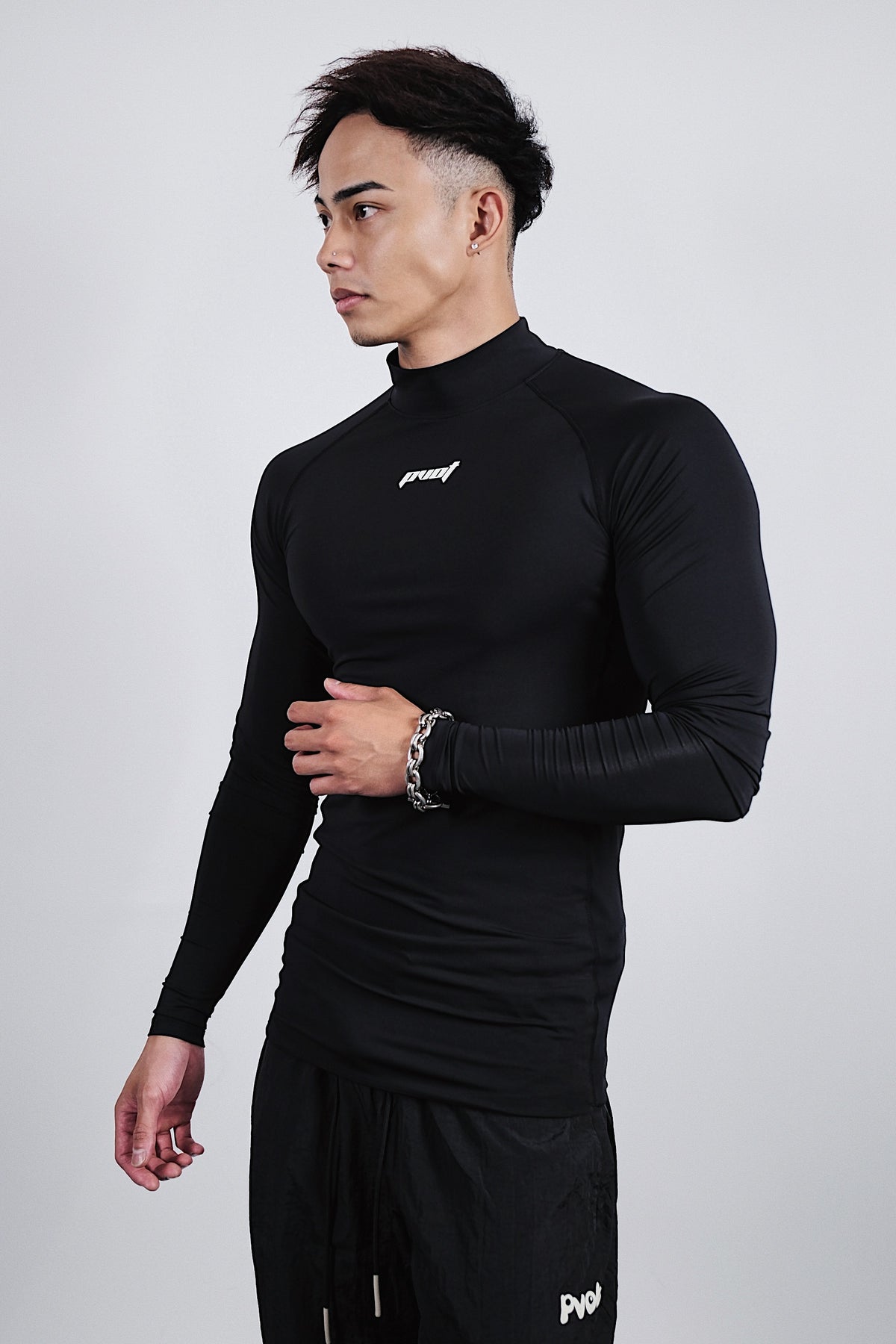 Pvot Compression Long Sleeve T-Shirts (Black)