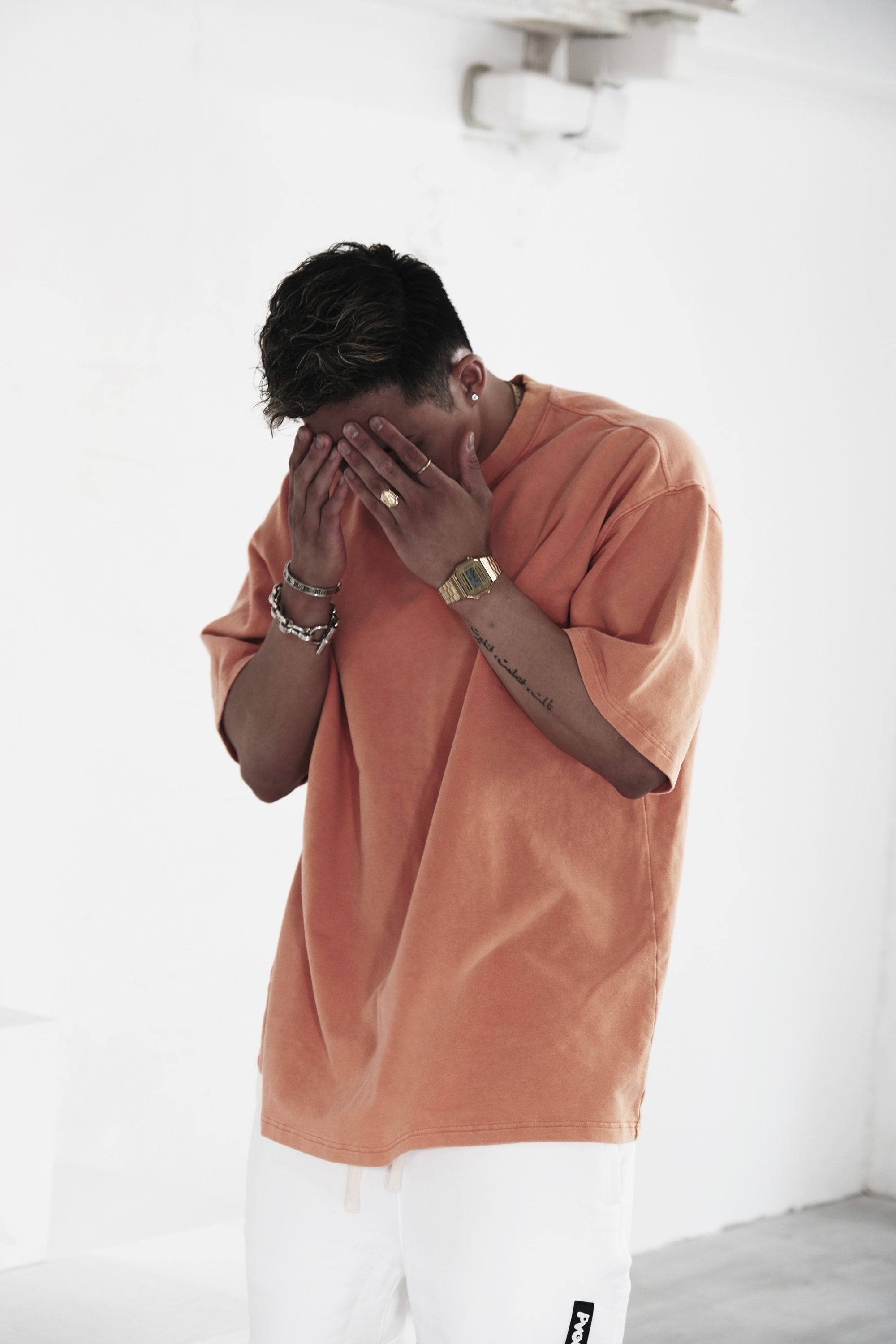 "Solitude" Over Sized T-Shirts (Washed Orange)