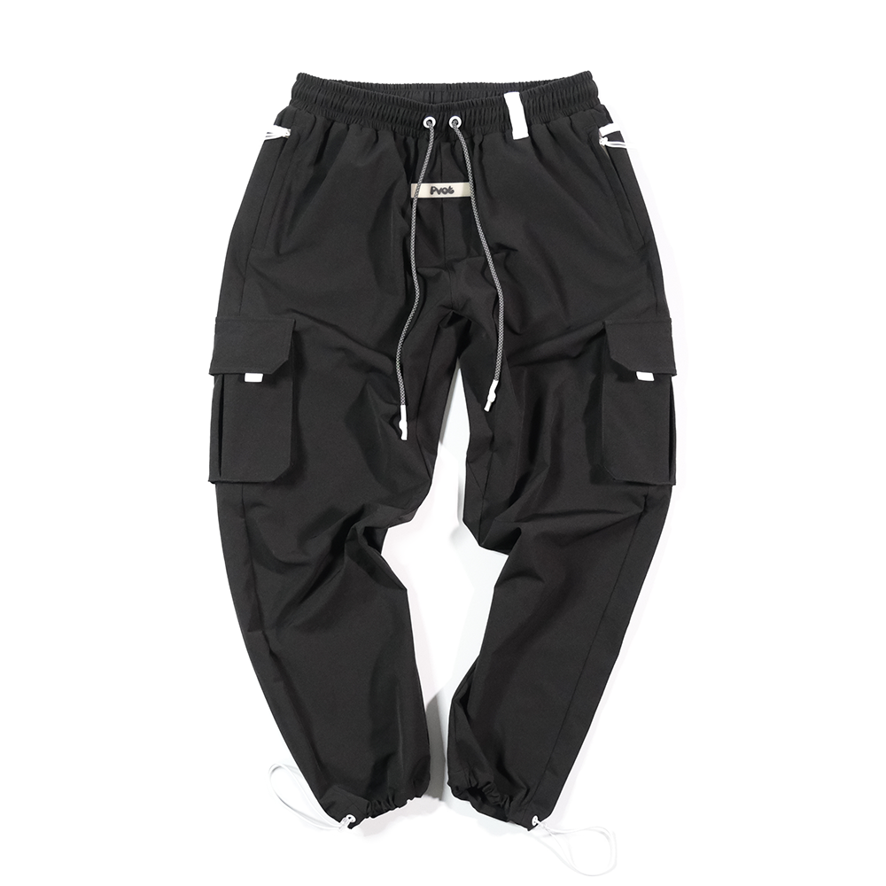 "Solitude" Stretch Cargo Pants (Black)