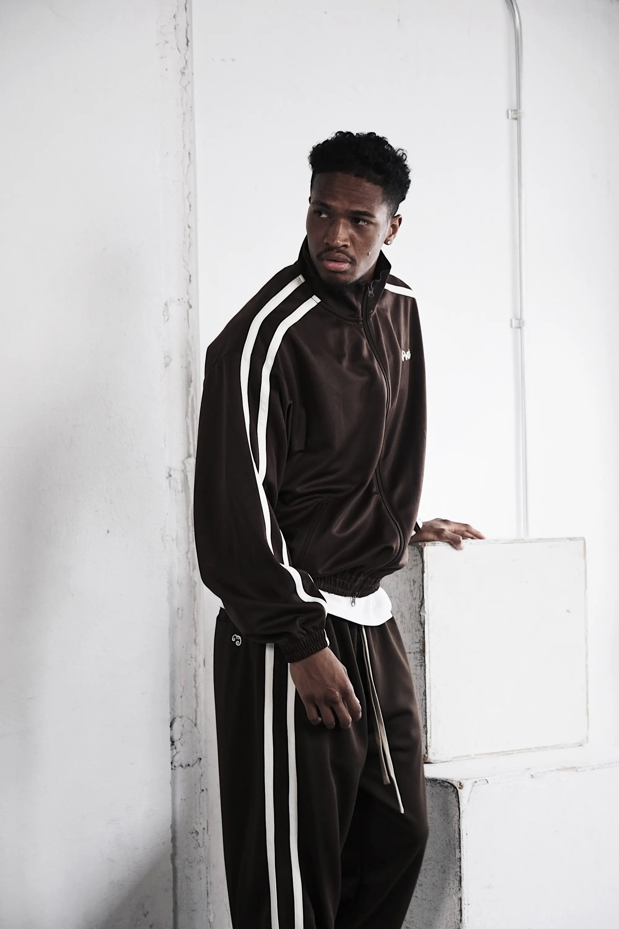 Pvot "02" Jersey Track Jacket (Charcoal Brown)
