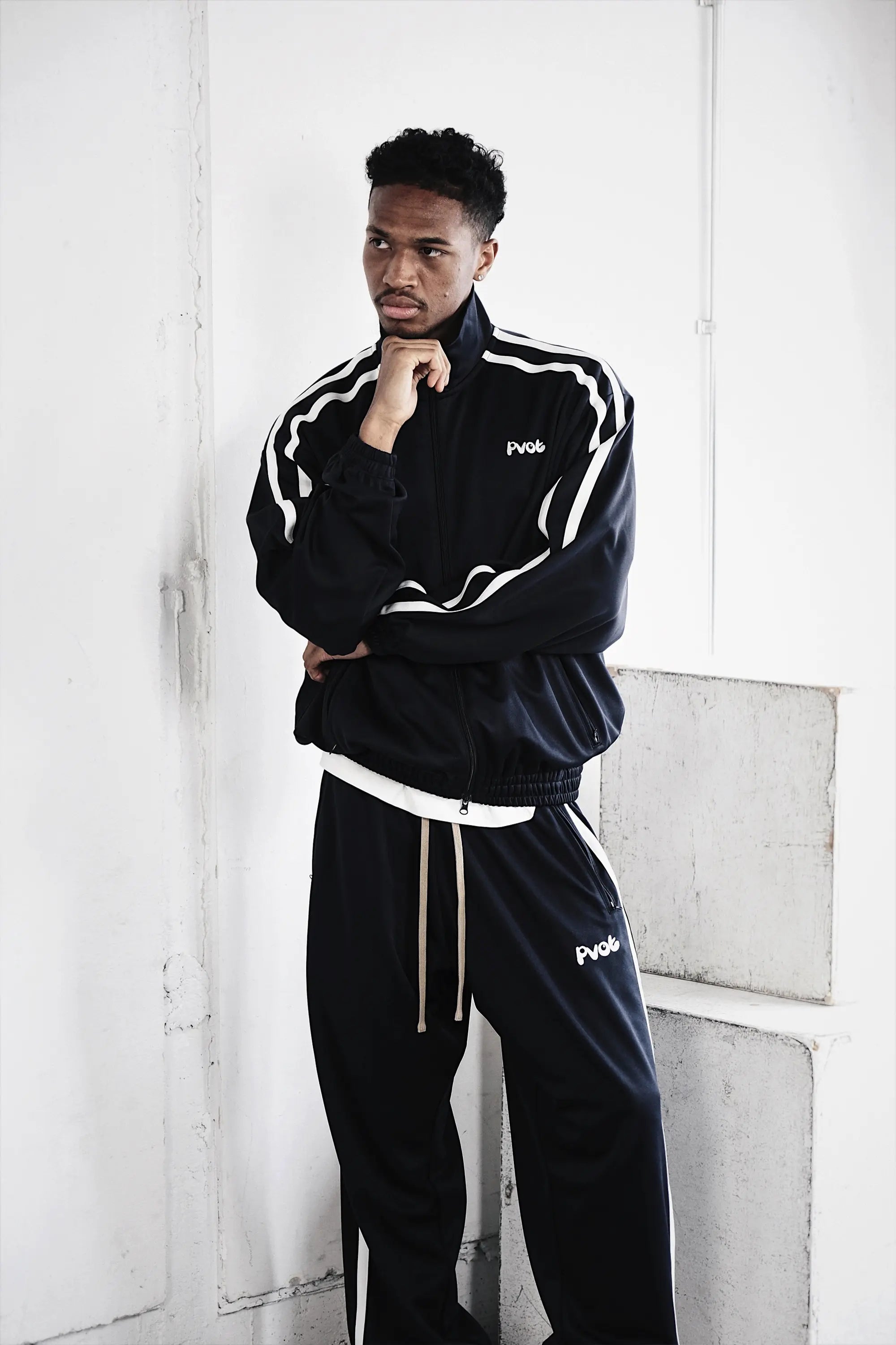 Pvot "02" Jersey Track Jacket (Dark Navy)