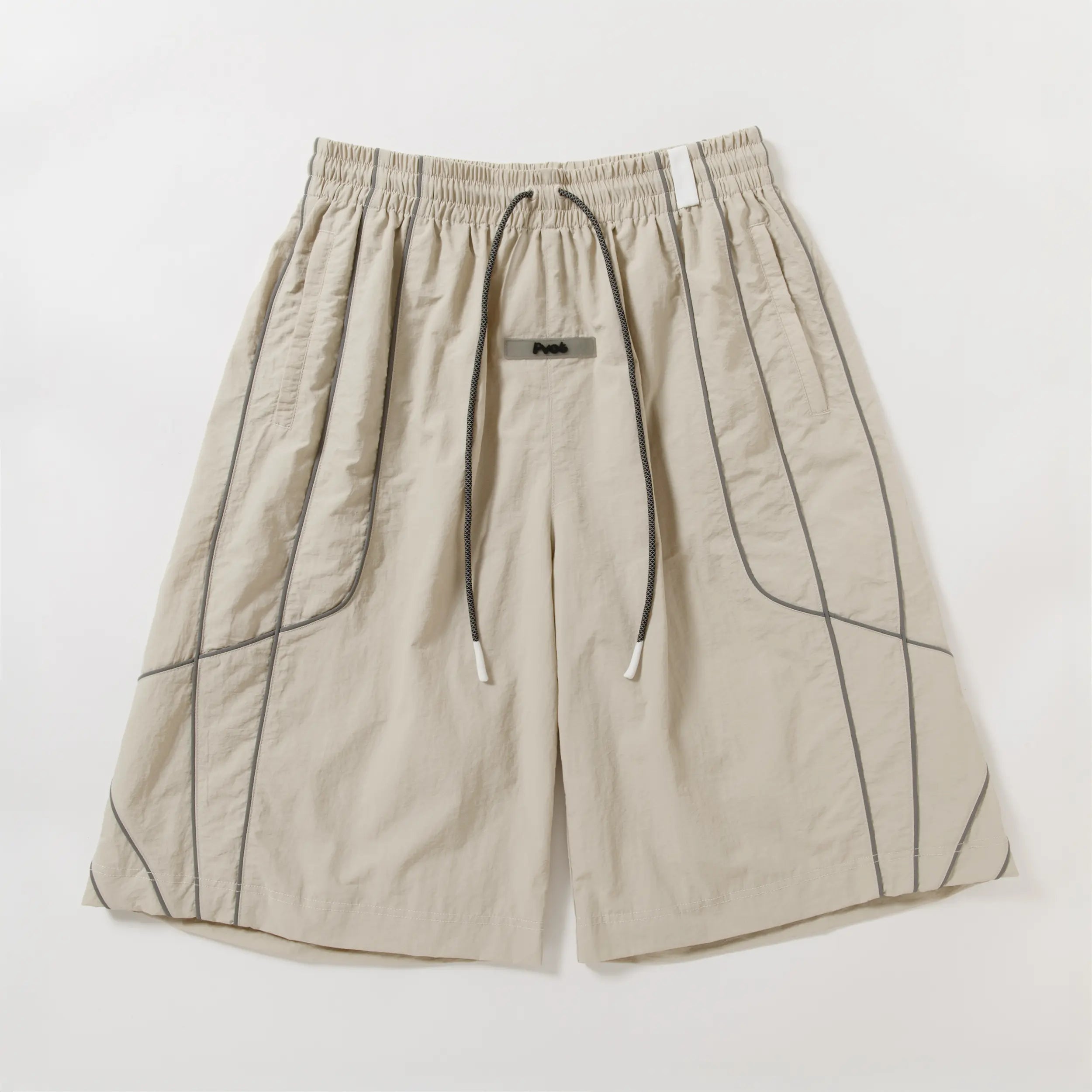 Pvot "Volux" Ref-Wide Nylon Shorts (Dust Ivory)