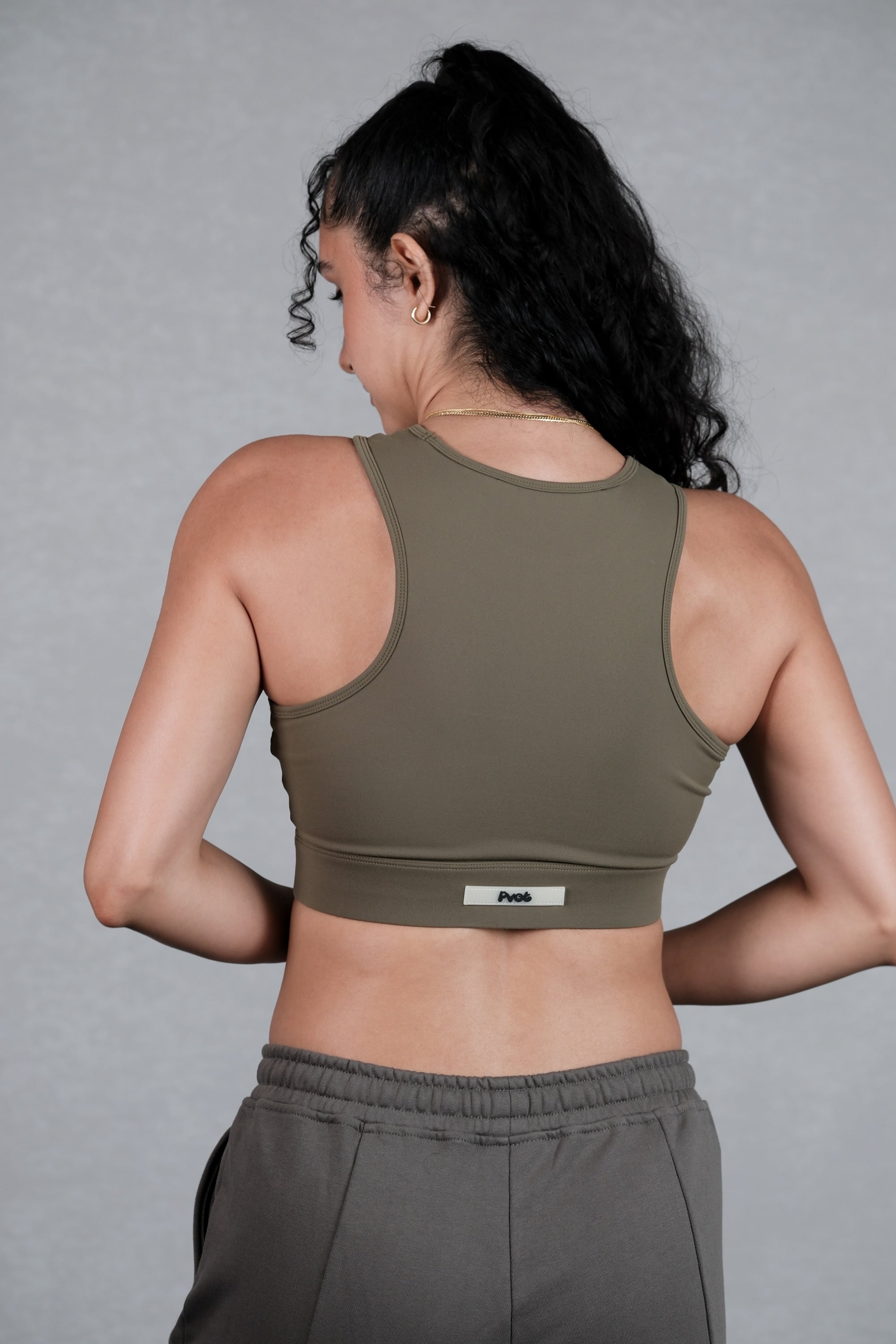 Pvot Athleisure Sports Bra (Khaki)