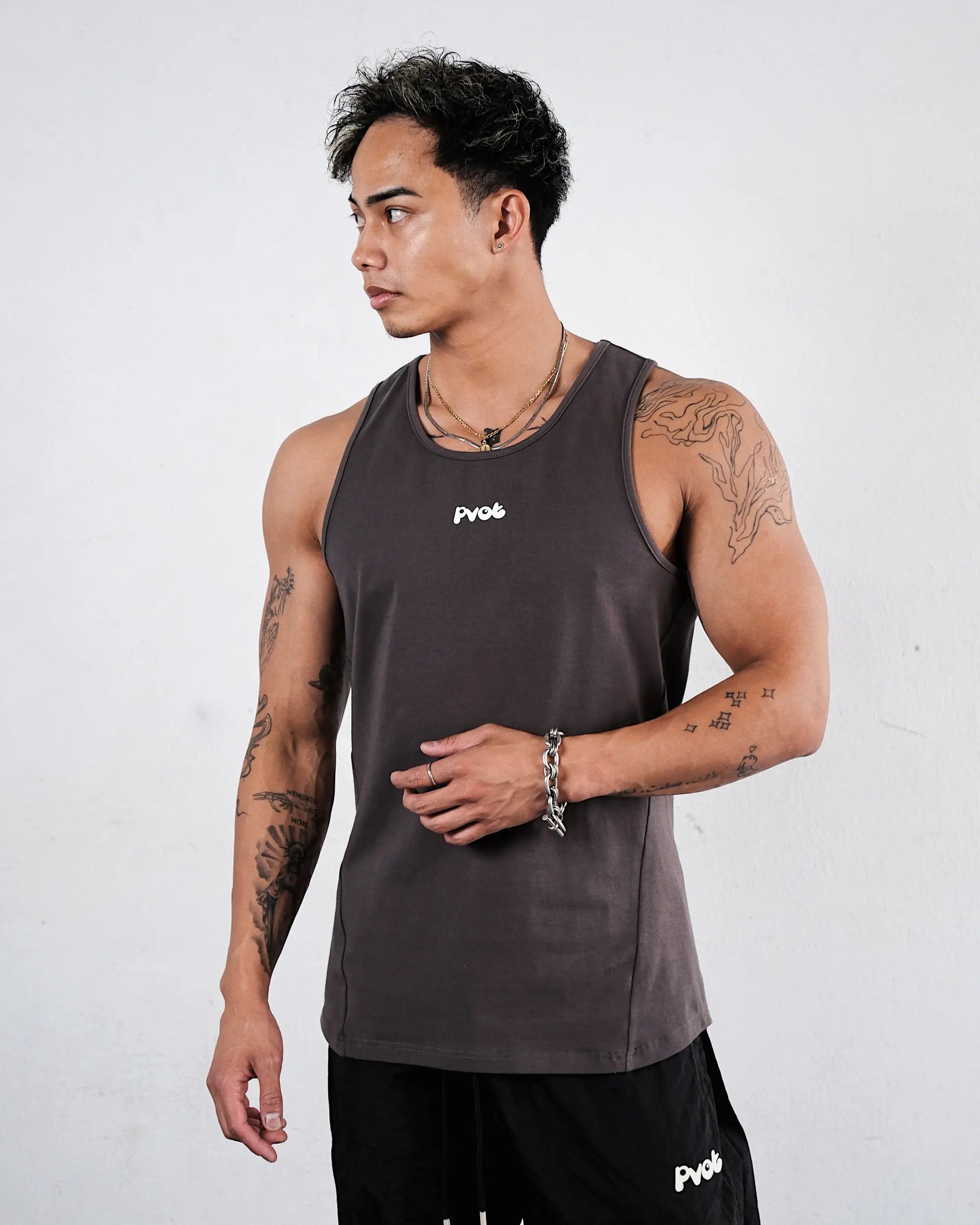 Pvot Athleisure Basic Tank Ver.2 (Dark Gray)