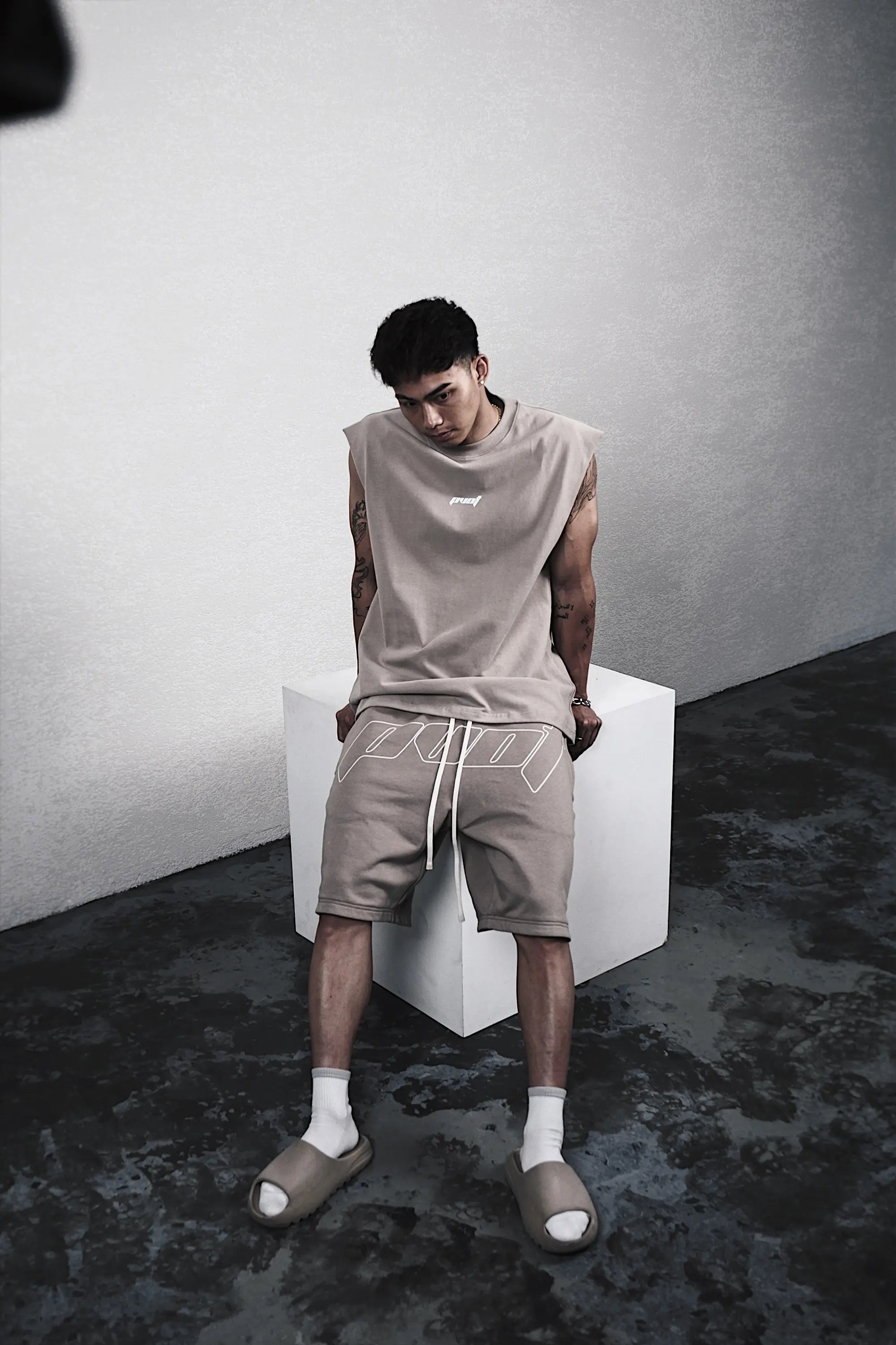 Pvot Athletic BLL Sleeveless Tank (Sand Beige)