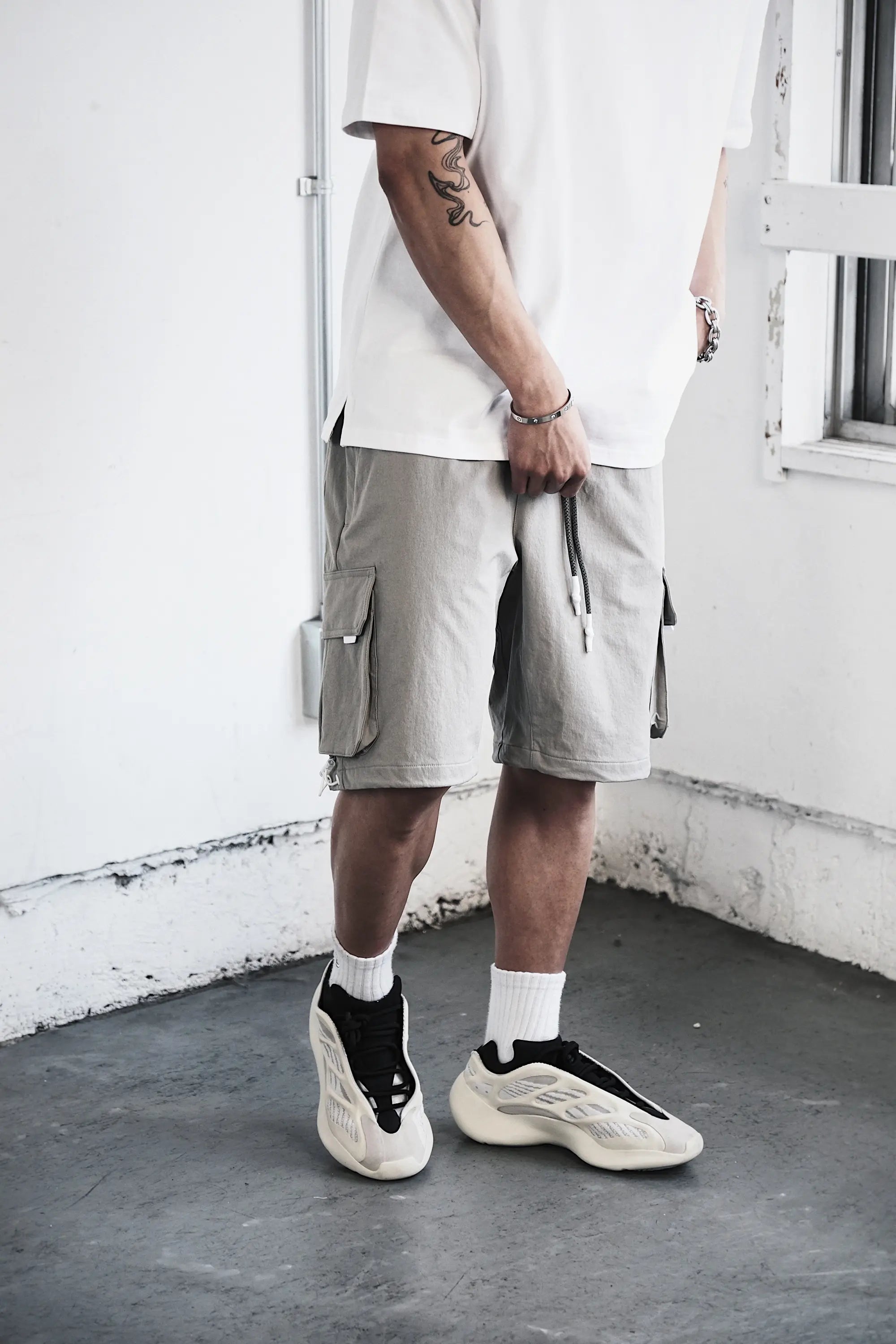 Pvot "Solitude" Cargo Shorts (Light Gray)