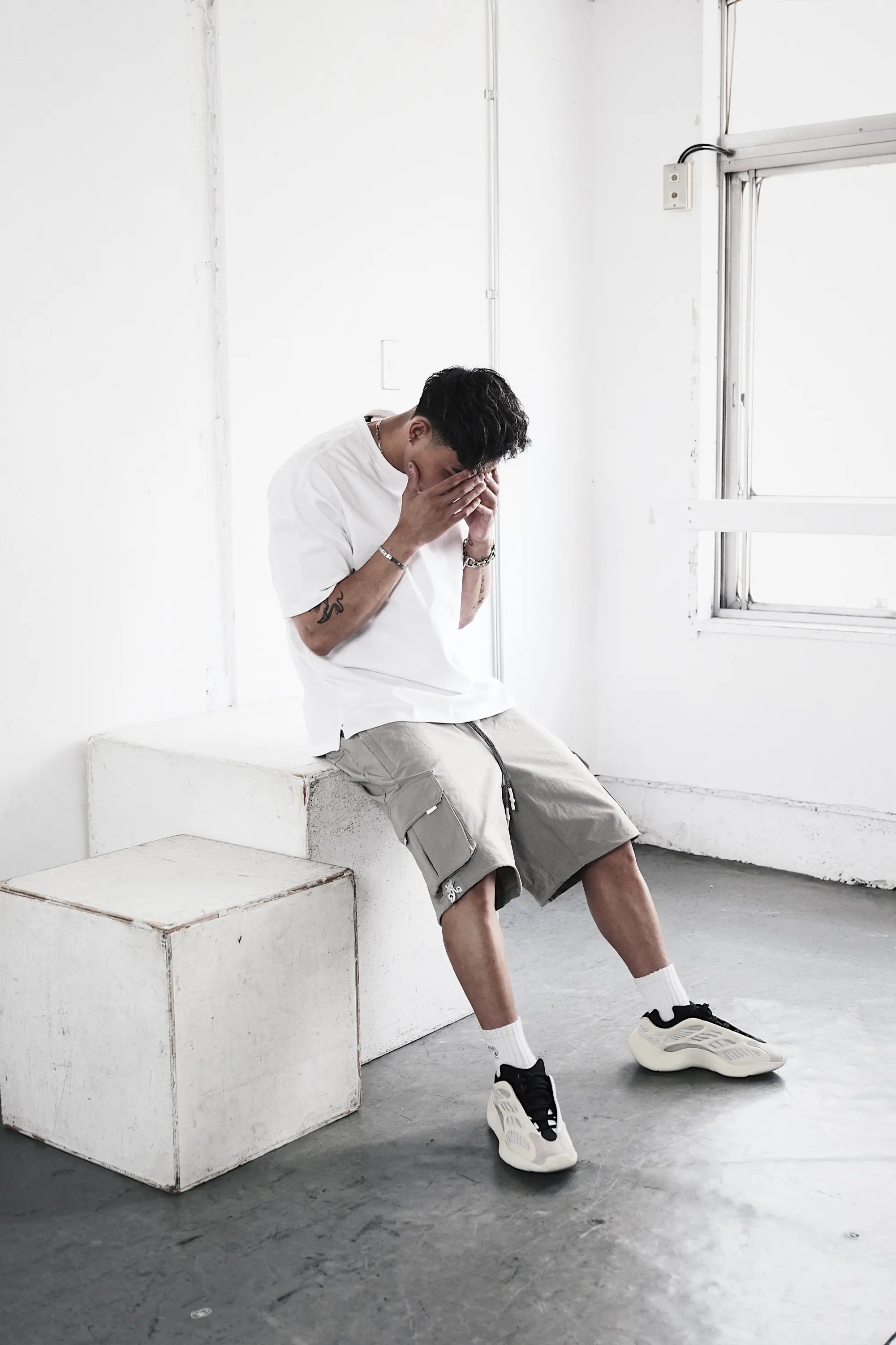 Pvot "Solitude" Cargo Shorts (Light Gray)