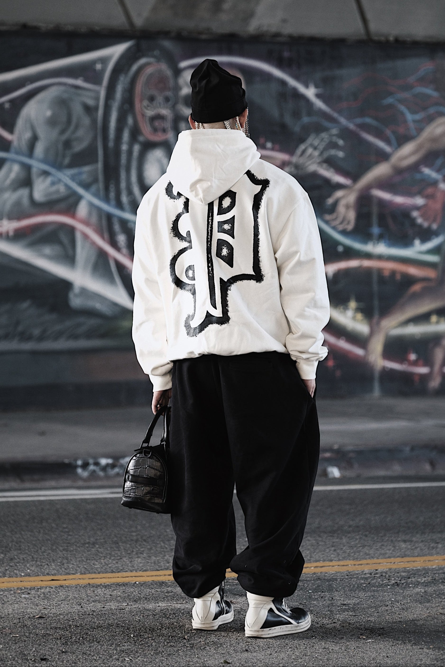 "Privé" Premium Logo Hoodie (White / Black)