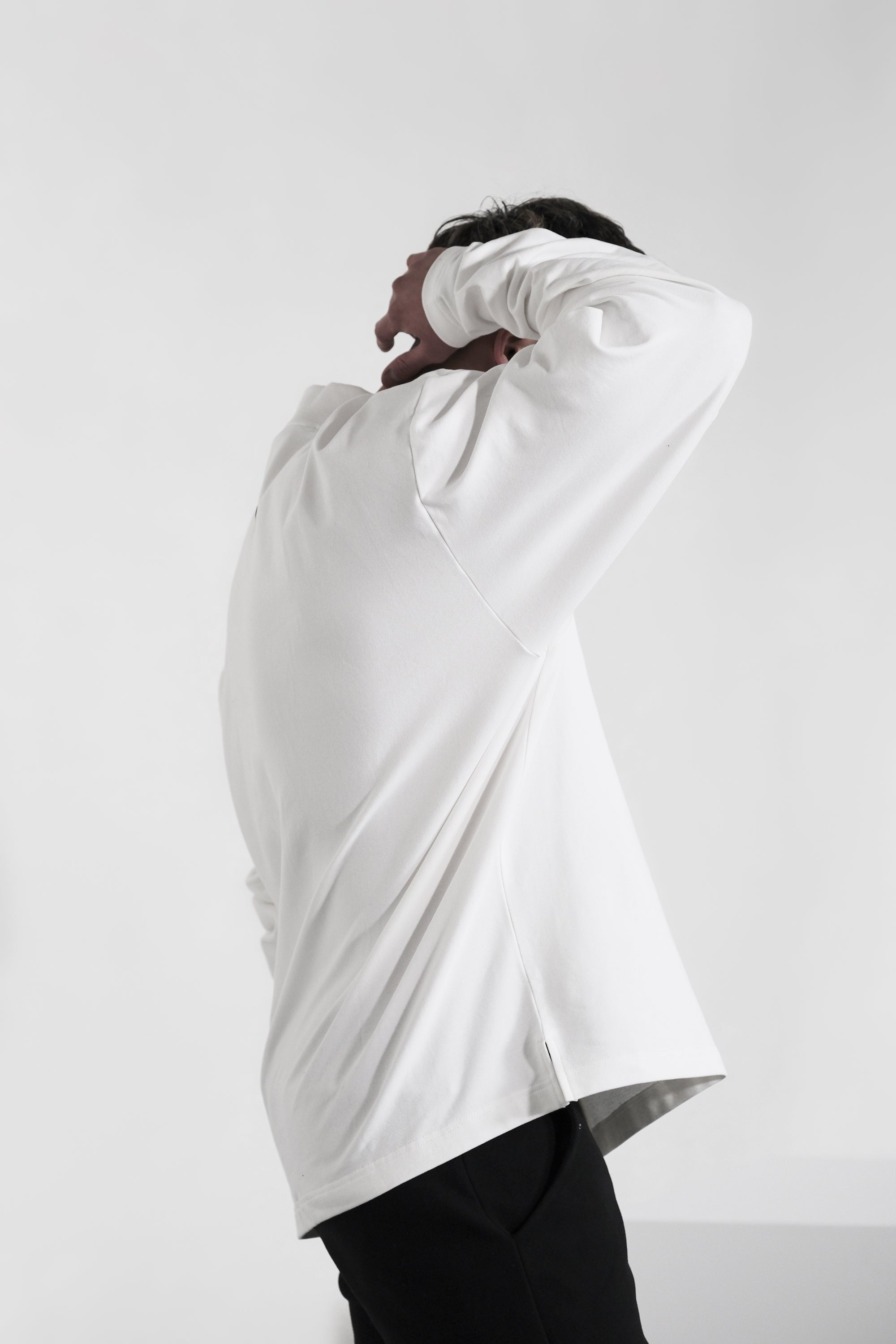 Pvot Mock Neck Long Sleeve T-Shirts (White)