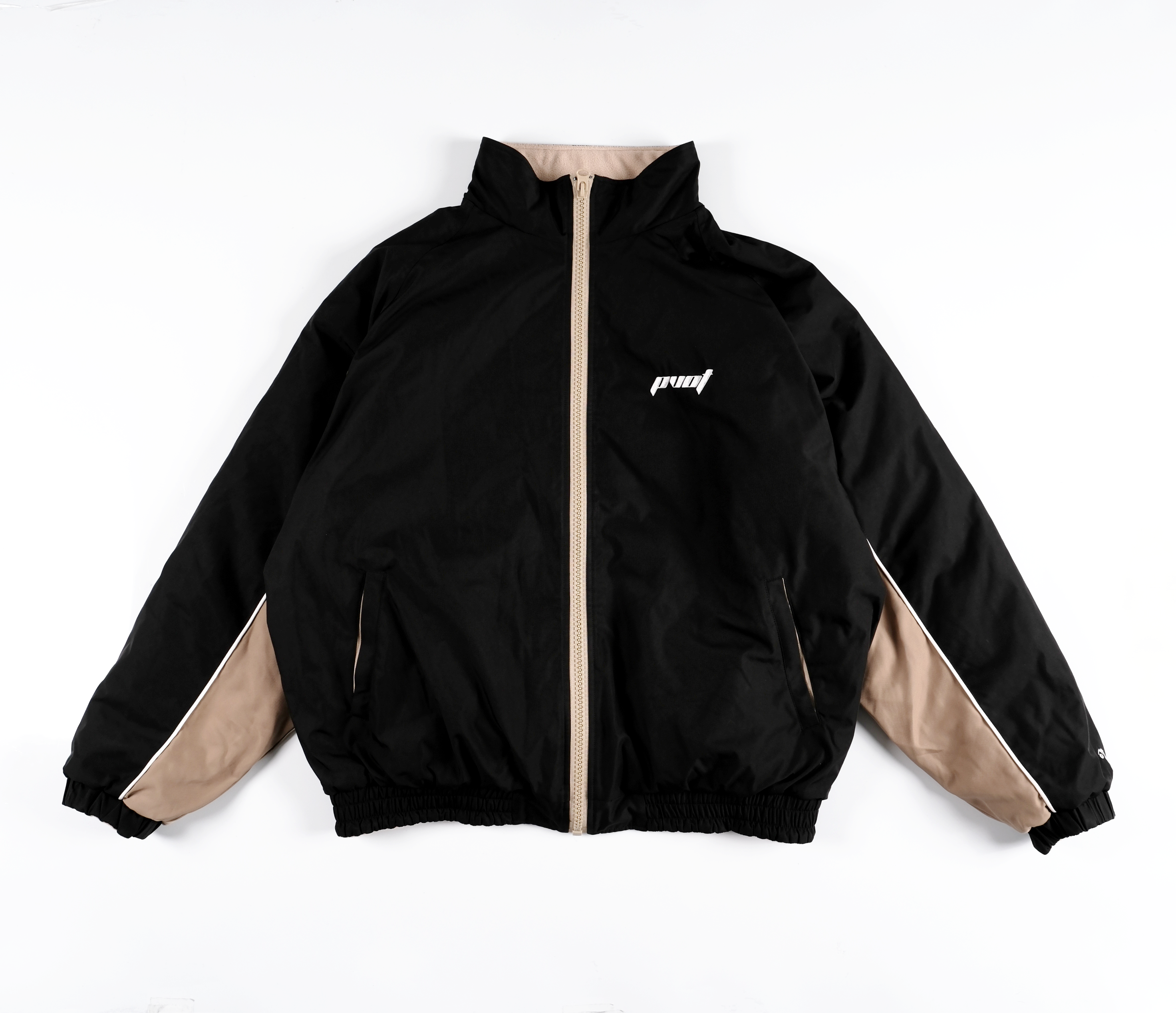 Pvot Crew Stadium Jacket (Black / Beige)