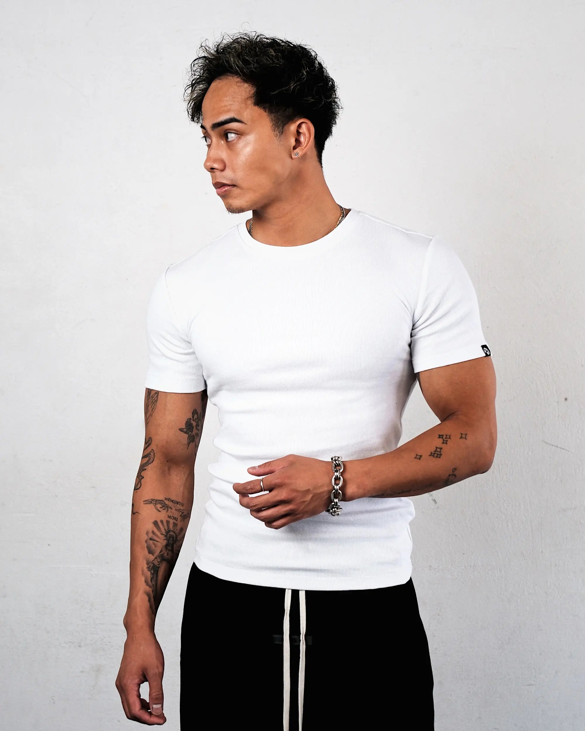 Pvot Muscle Rib T-Shirts (White)