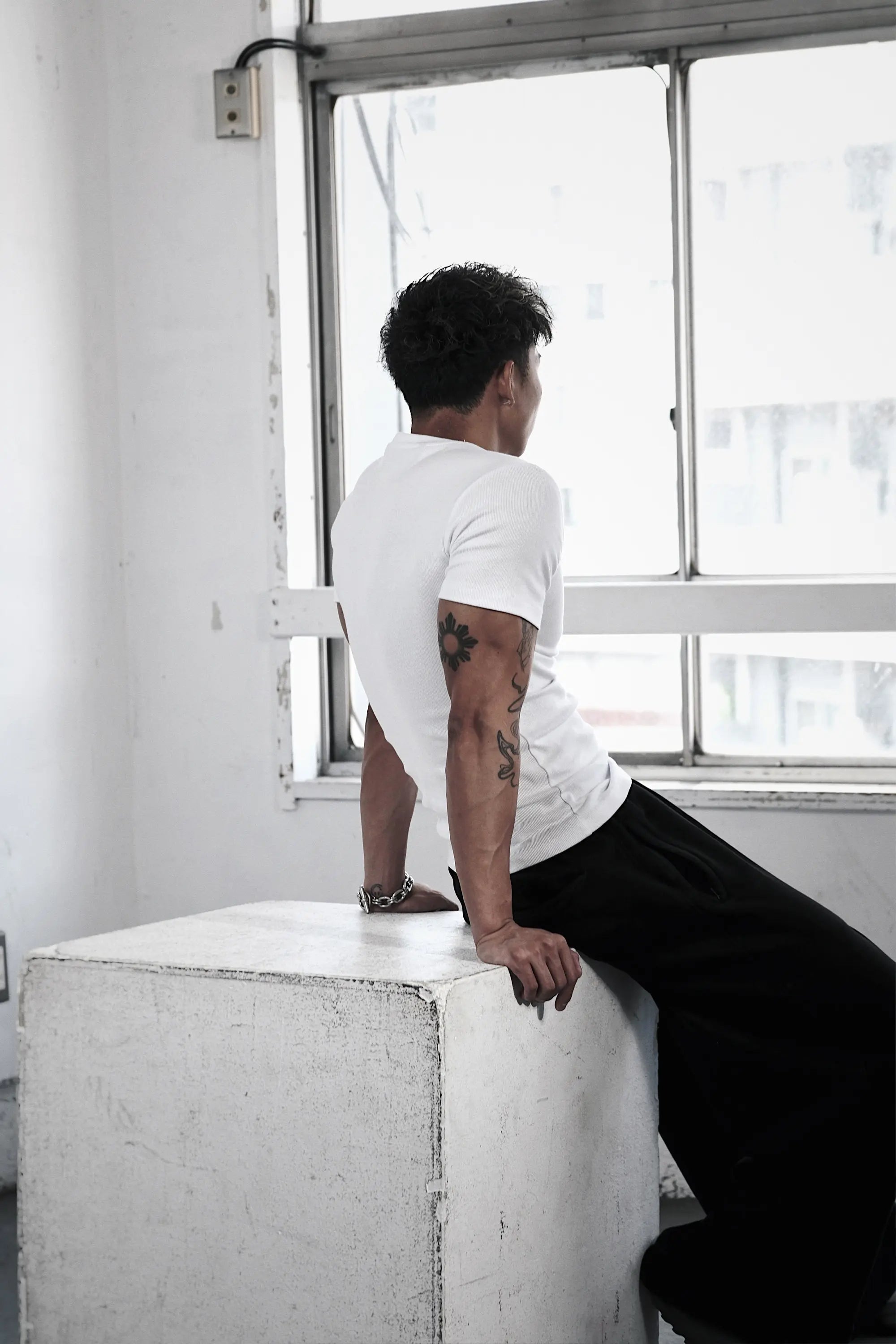 Pvot Muscle Rib T-Shirts (White)