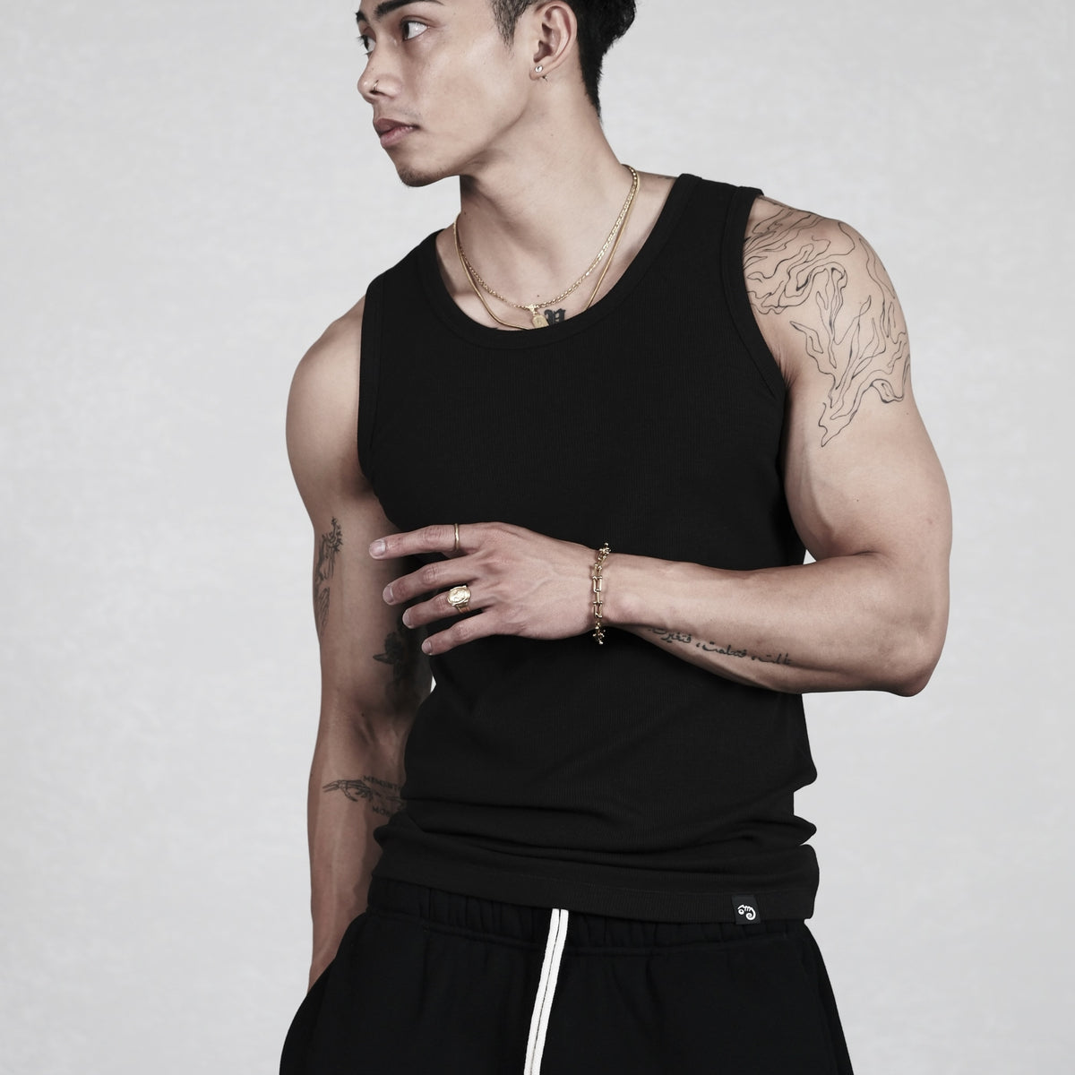 Pvot Rib Singlet Tank (Black)