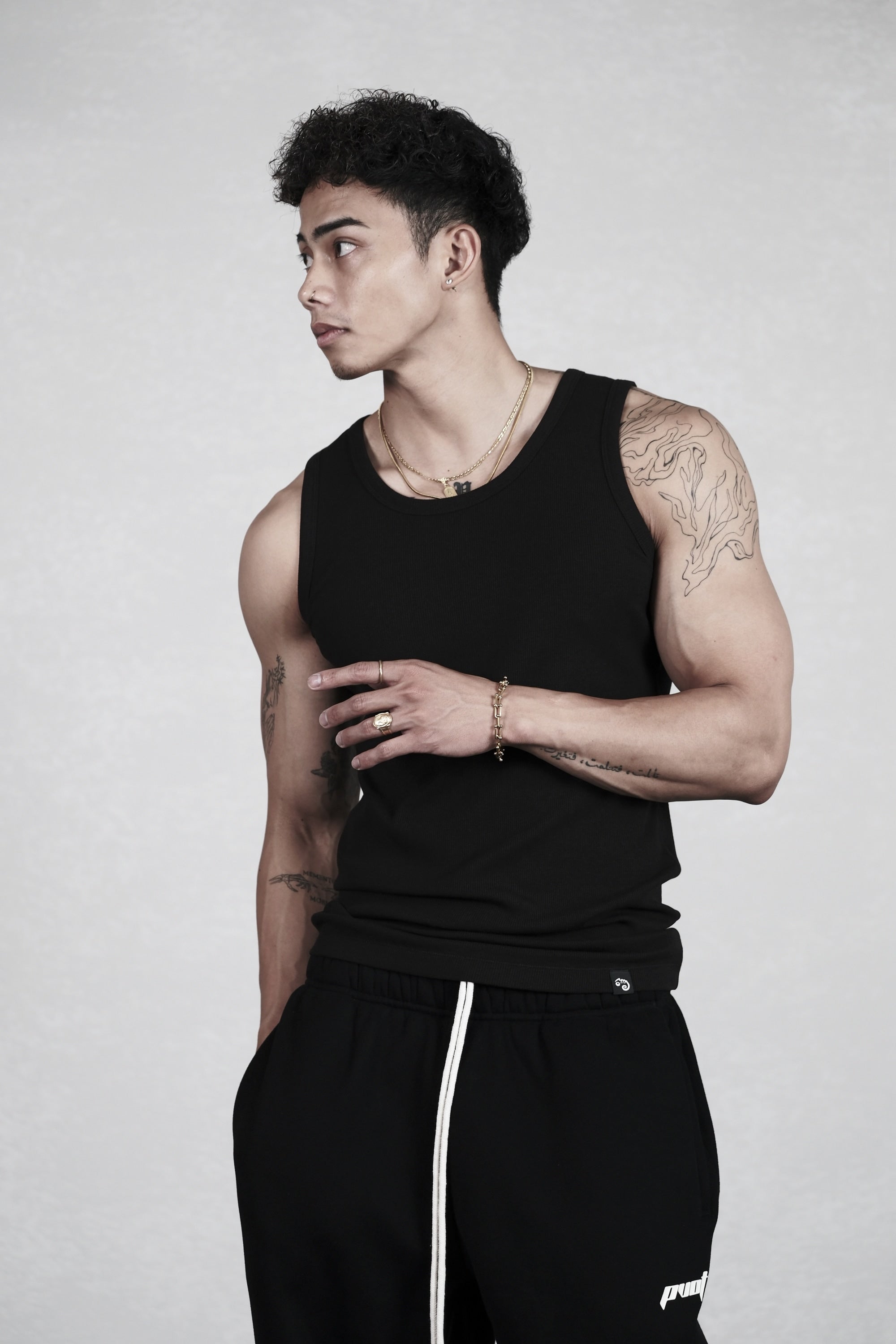 Pvot Rib Singlet Tank (Black)