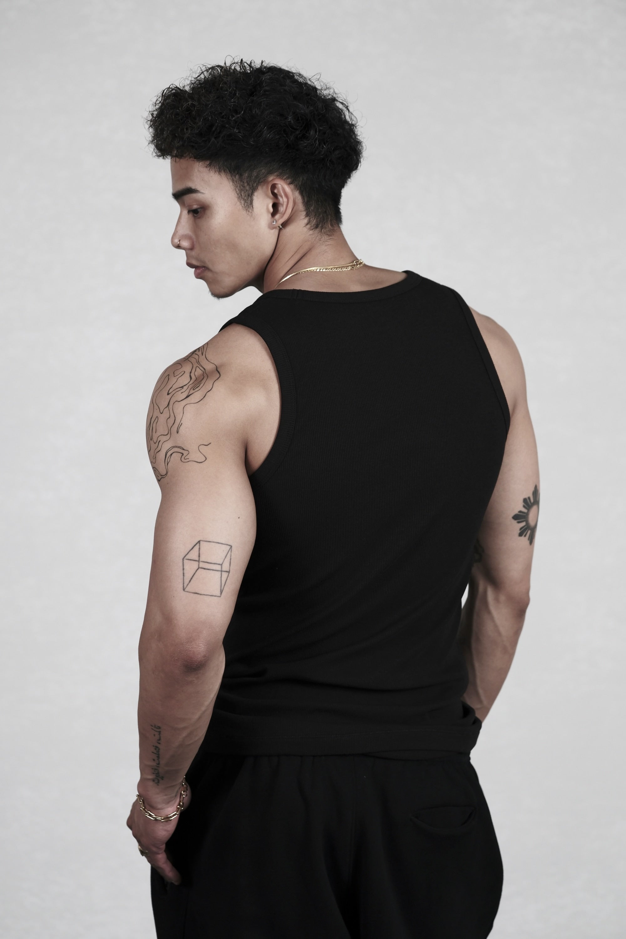 Pvot Rib Singlet Tank (Black)