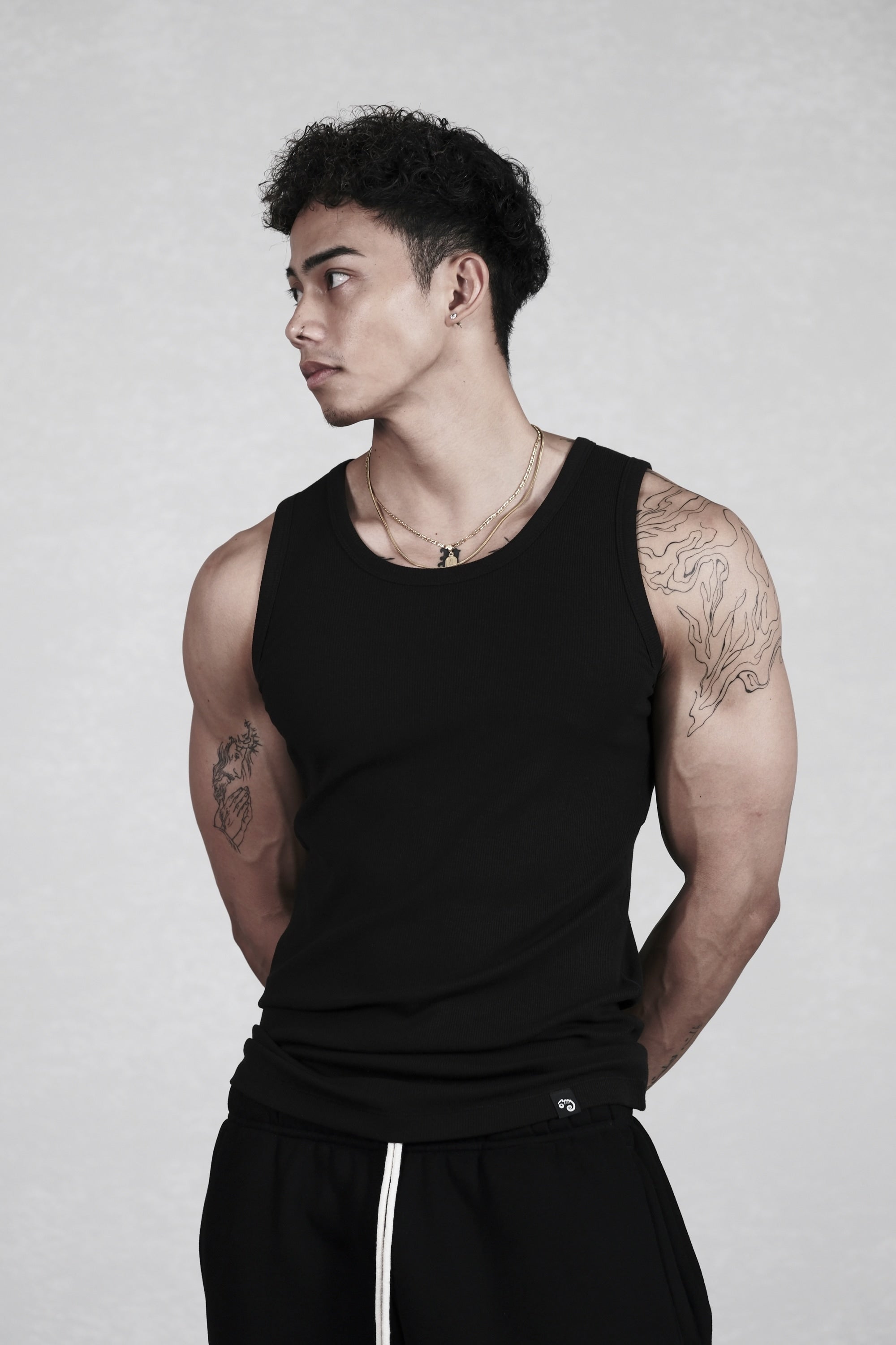 Pvot Rib Singlet Tank (Black)