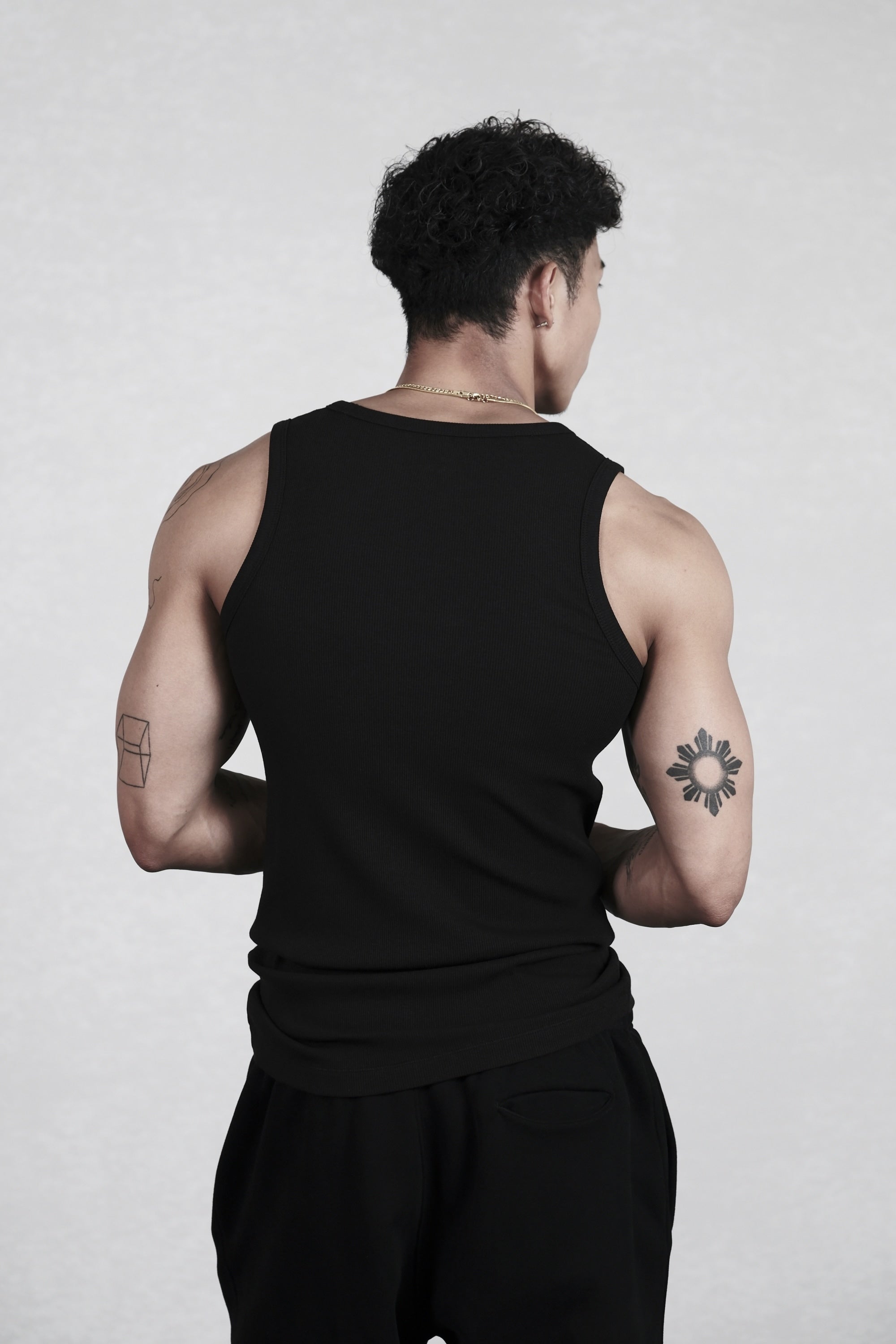 Pvot Rib Singlet Tank (Black)