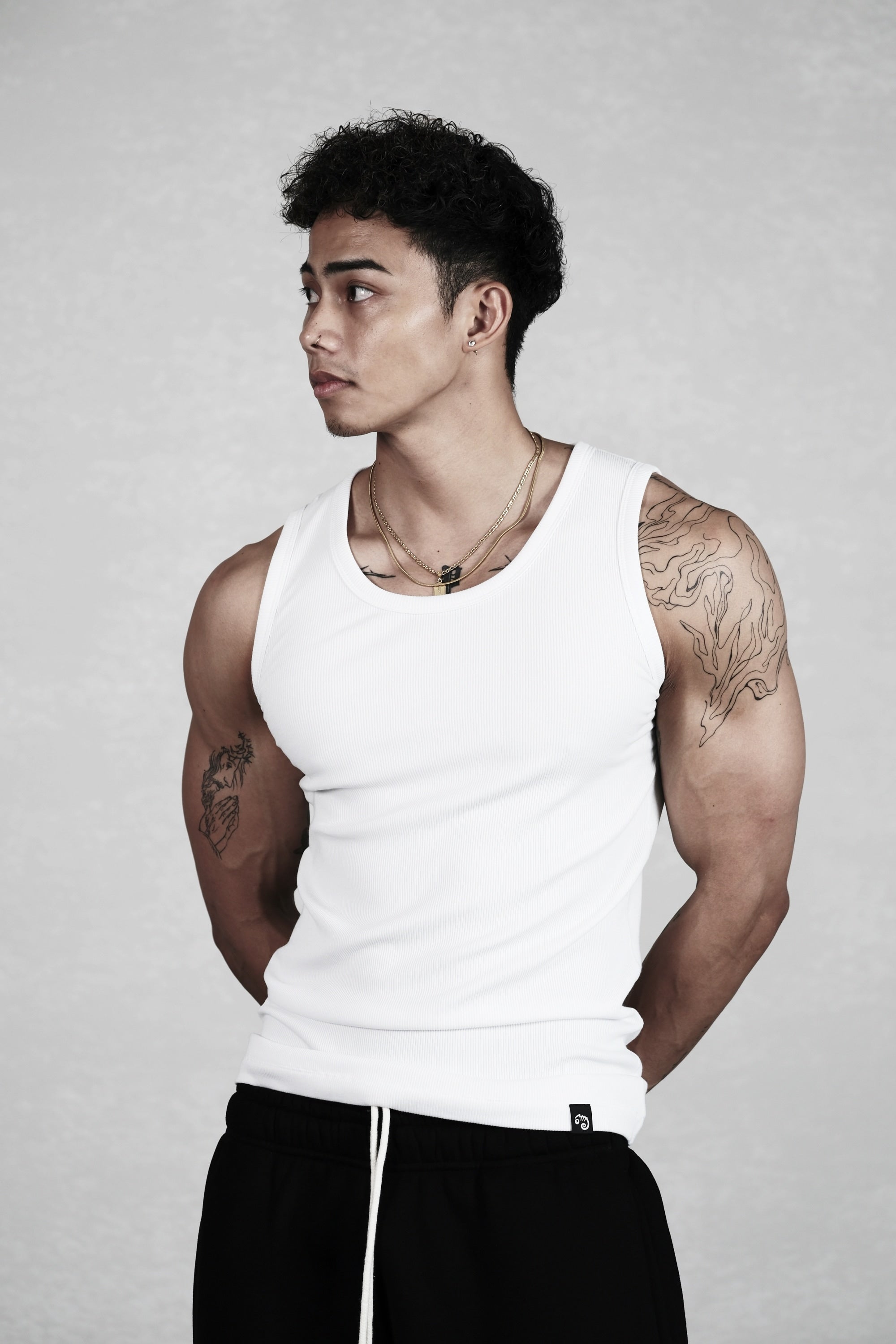 Pvot Rib Singlet Tank (White)