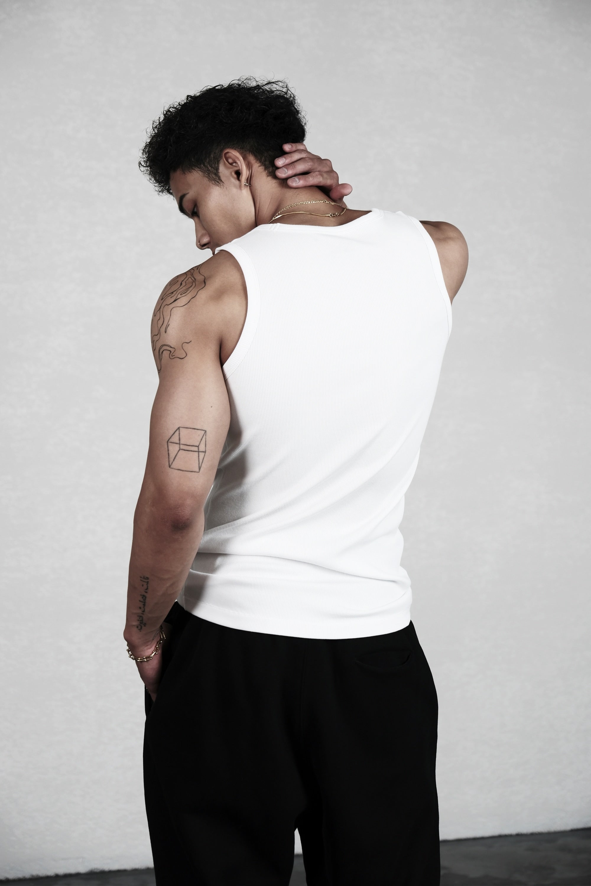 Pvot Rib Singlet Tank (White)