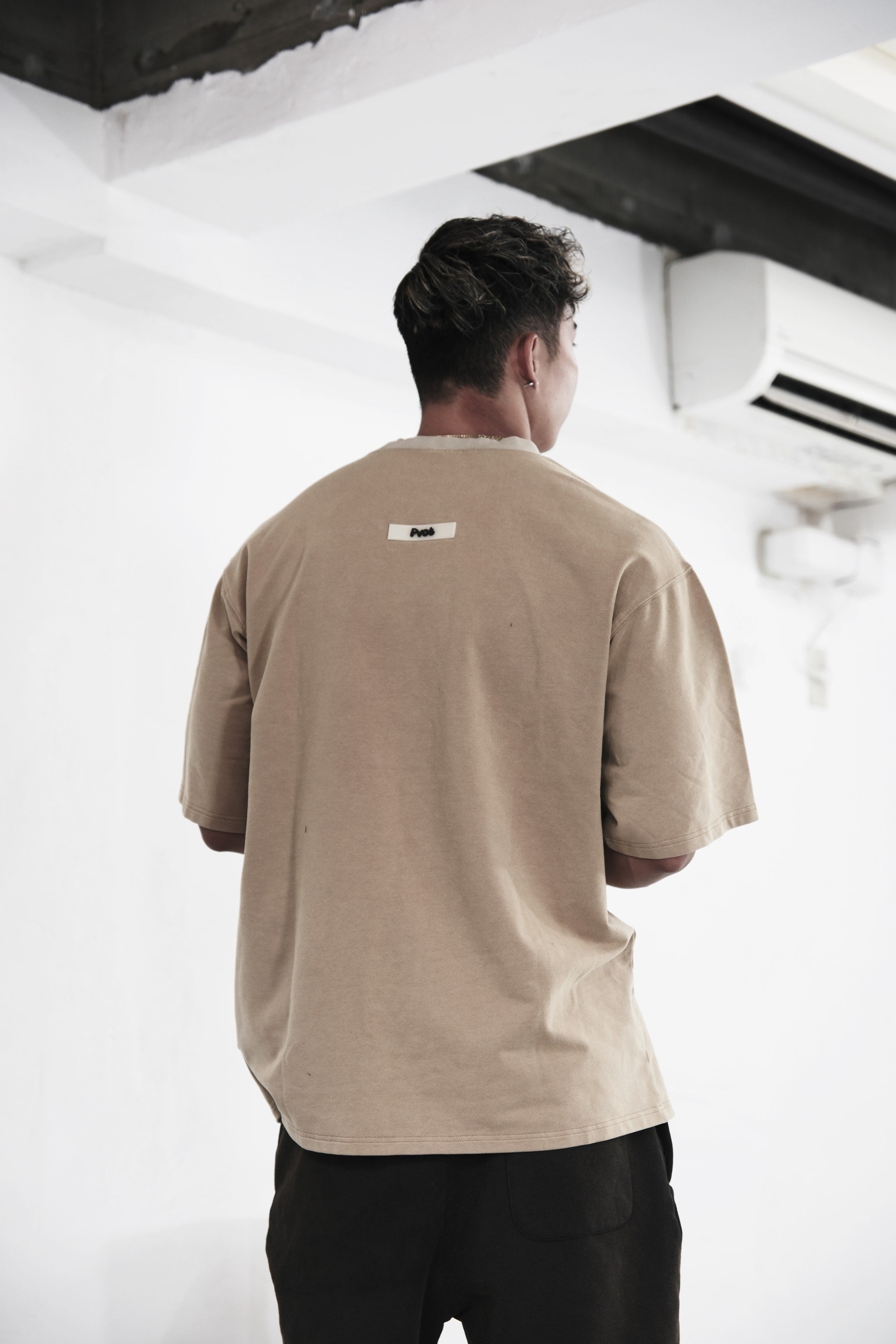 "Solitude" Over Sized T-Shirts (Washed S-Beige) 