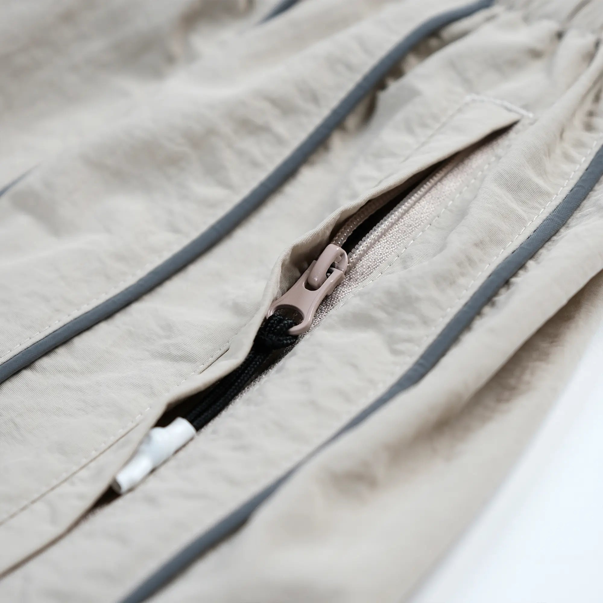 Pvot "Volux" Ref-Wide Nylon Shorts (Dust Ivory)