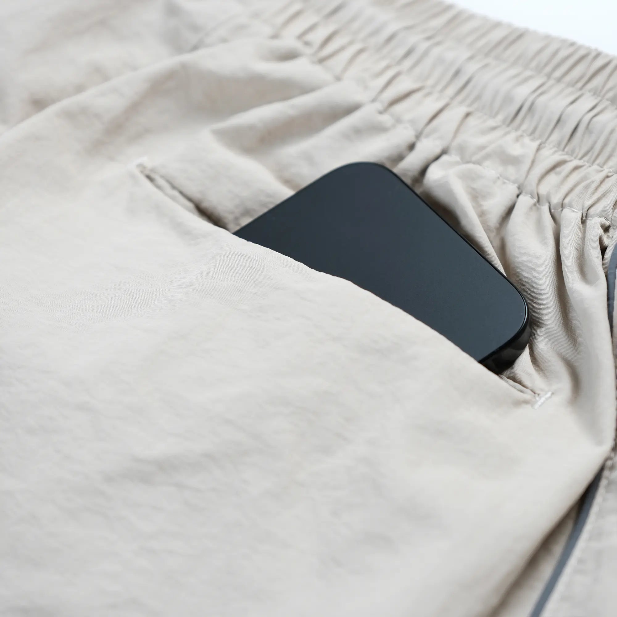 Pvot "Volux" Ref-Wide Nylon Shorts (Dust Ivory)