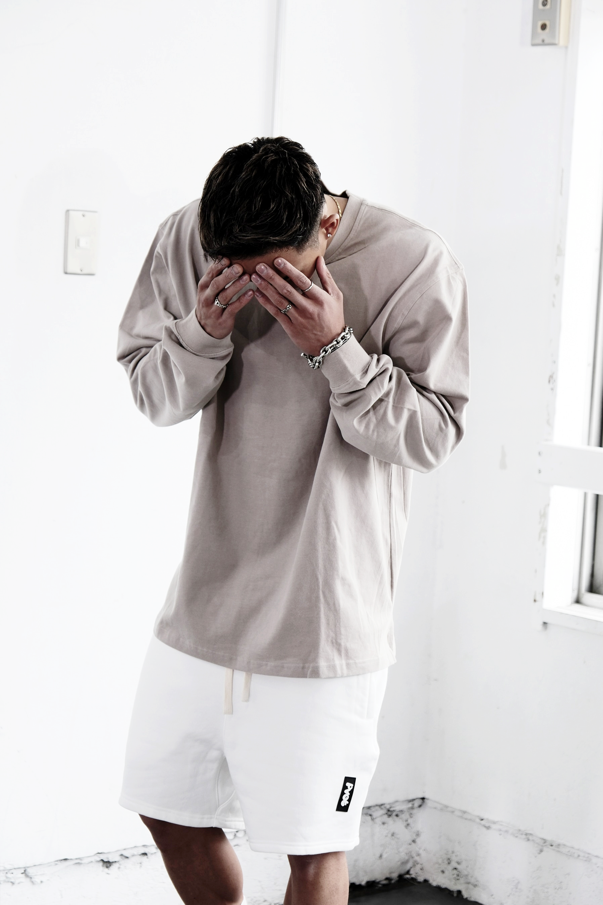 Pvot Over-Sized Long Sleeve T-Shirts (Sand Beige)