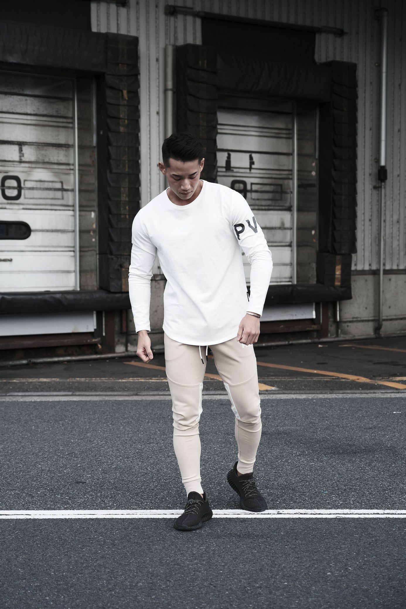 Pvot Street Long Sleeve T-shirts (White)