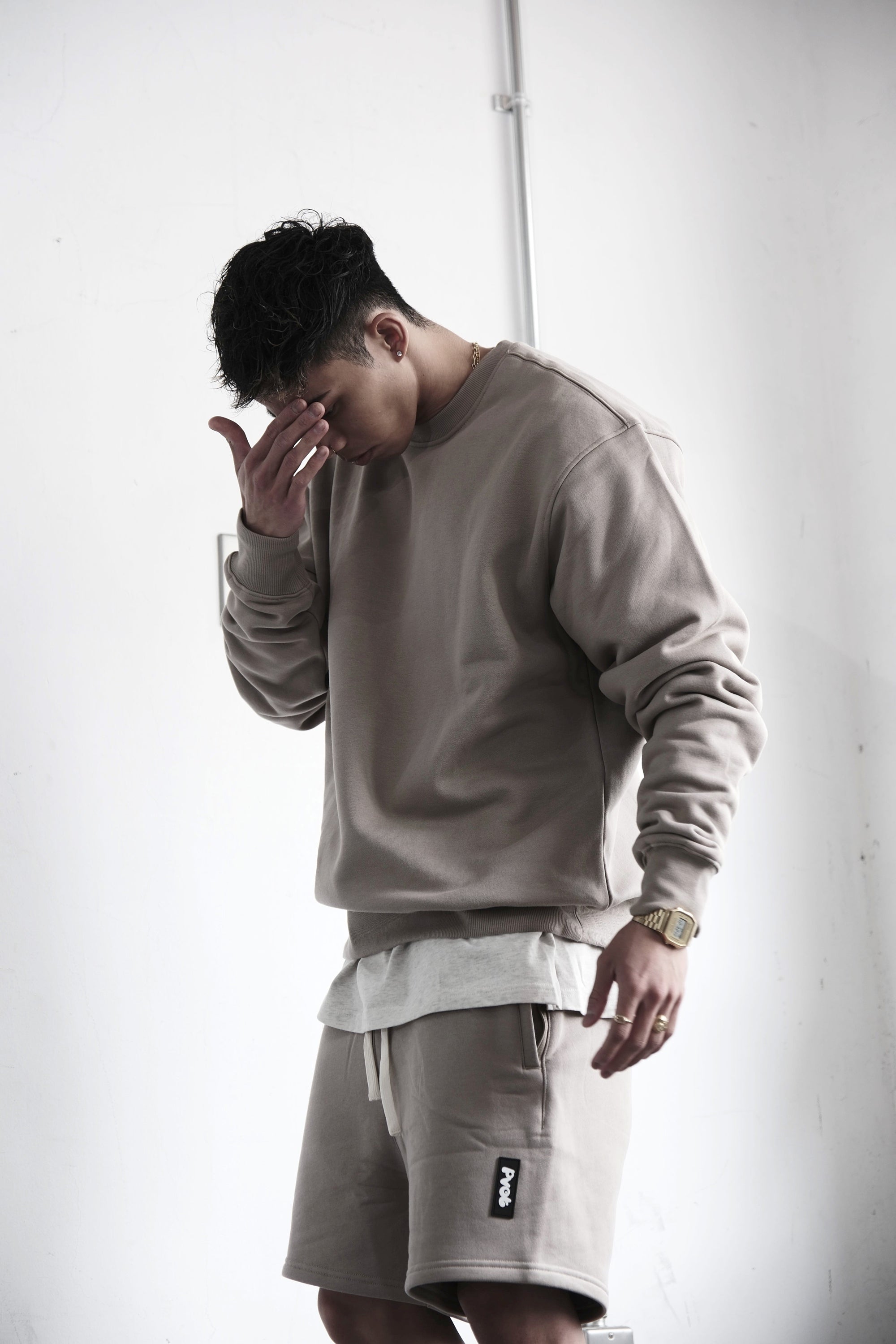 Pvot Sweat Shorts (Sand Beige)