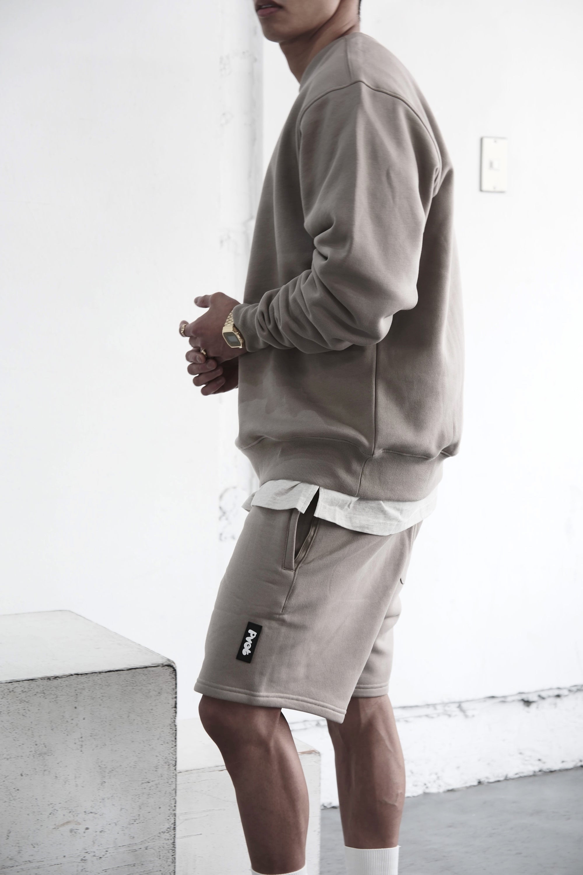 Pvot Sweat Shorts (Sand Beige)