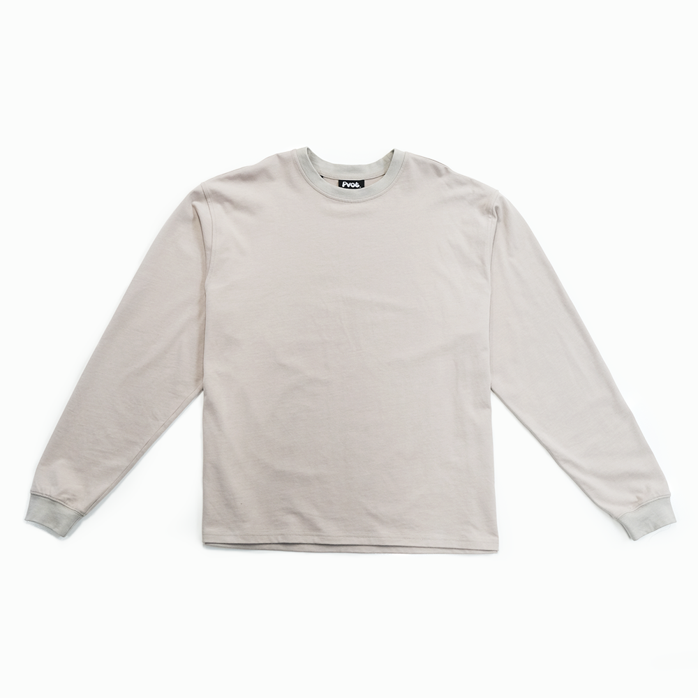 Pvot Over-Sized Long Sleeve T-Shirts (Sand Beige)