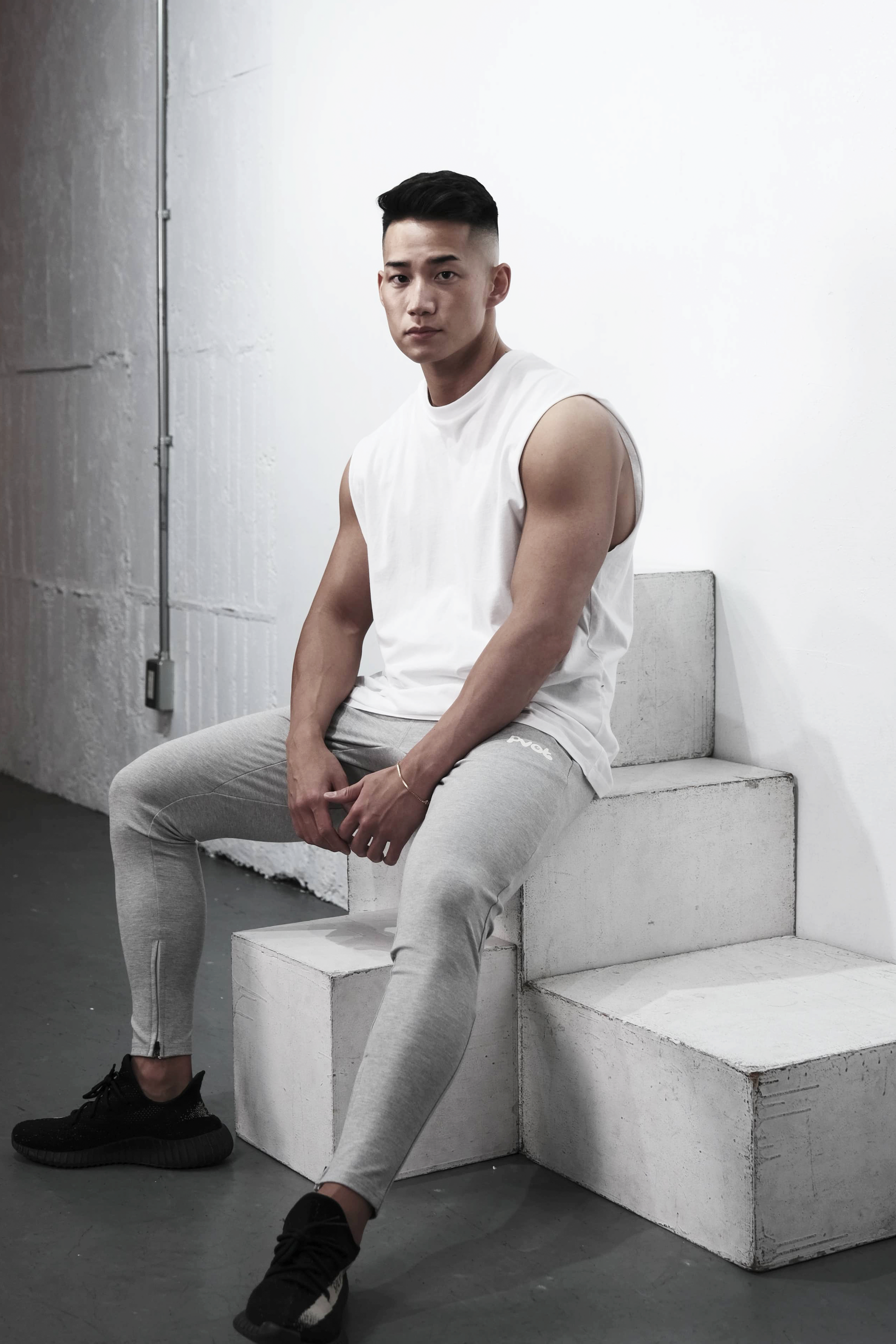 PVOT タンクトップ　3枚セット Pvot Sleeveless Tank (Black)